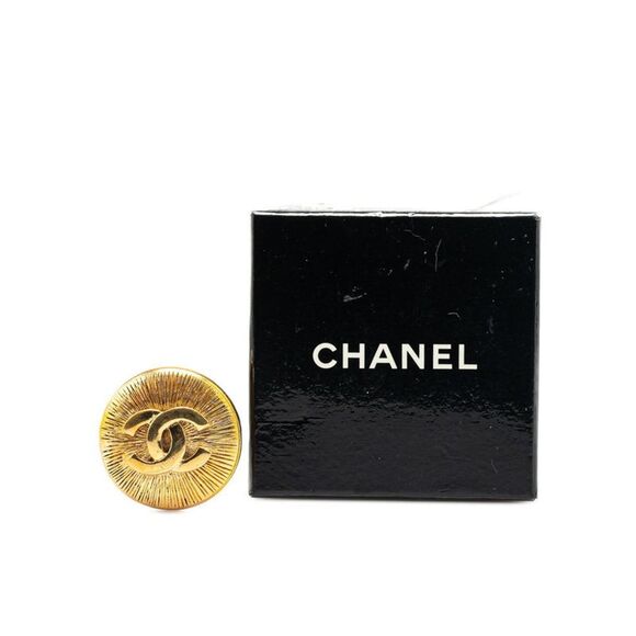 Pre Loved Chanel Coco Mark Women Gold Brooches - Picture 4 of 4